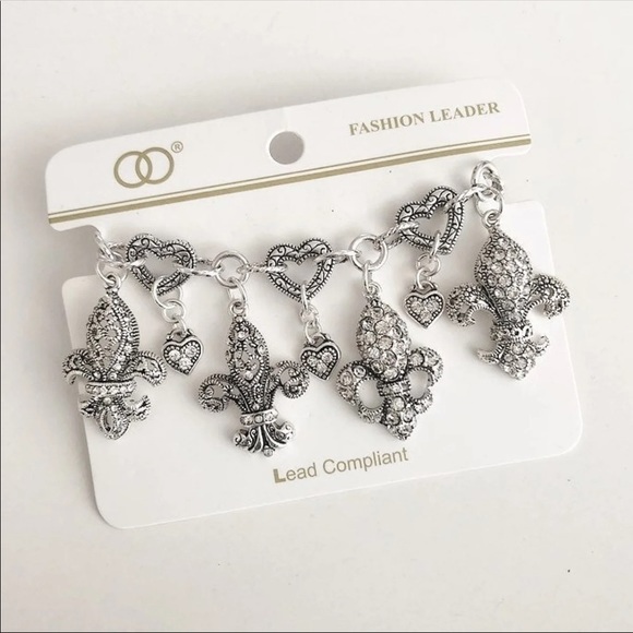 Jewelry - Fleur De Lis Silver Charm Bracelet